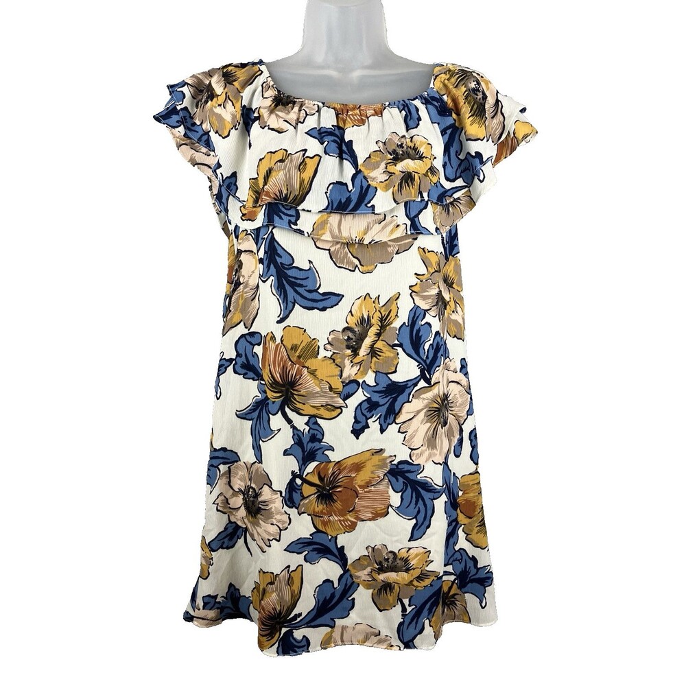 Everly Anthropologie Dress Women's S Crepe w/Ruffle Flowy Fairy Bloomcore